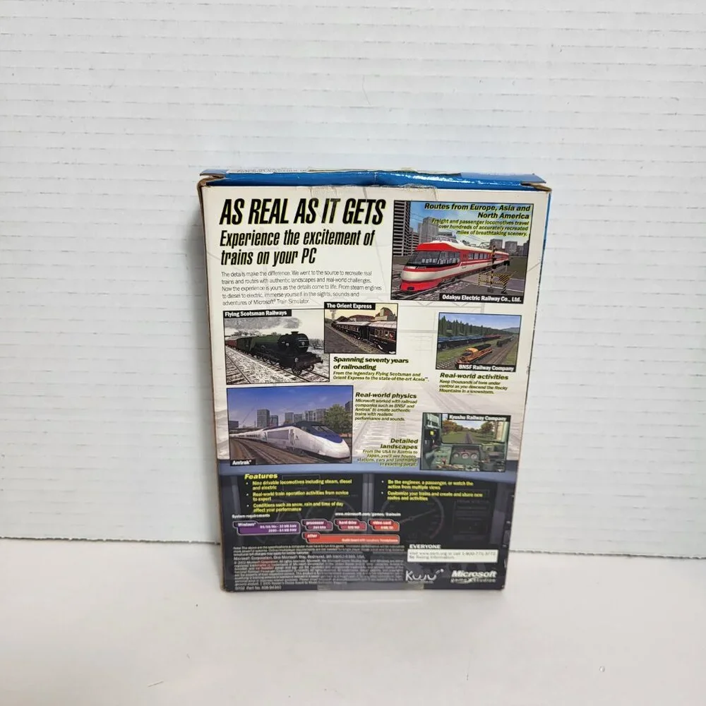 Microsoft Train Simulator PC Big Box 2001 Complete